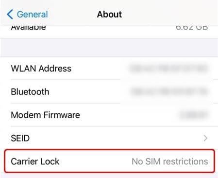 Проверьте Carrier Lock на вашем iPhone