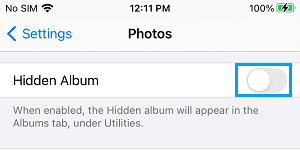 Скрыть скрытый альбом в приложении 