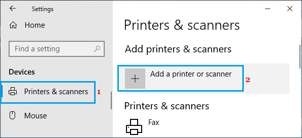 Добавить принтер или сканер в Windows