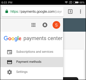 Вариант способов оплаты в магазине Google Play