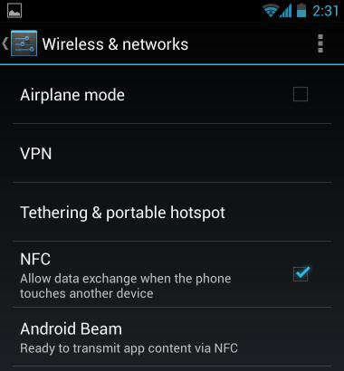 Передача музыки с Android на Android через NFC - шаг 1