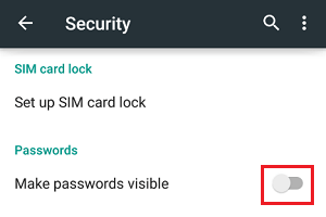 Сделайте пароли невидимыми на телефоне Android