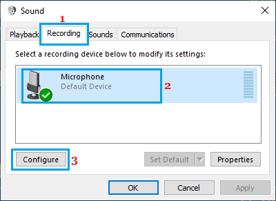 Настроить параметр микрофона в Windows