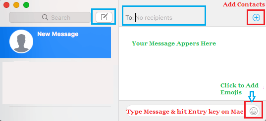Отправить новое сообщение iMessage с помощью приложения «Сообщения» на Mac