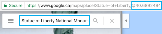 Координаты GPS в URL на Google Maps