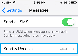 Отправка и получение электронных писем из опции в приложении «Сообщения» на iPhone 