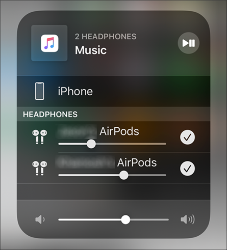 Включите маршрутизацию звука для второго набора AirPods на iPhone