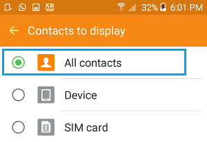 Показать все контакты на телефоне Android