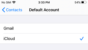 Выберите учетную запись по умолчанию для контактов на iPhone