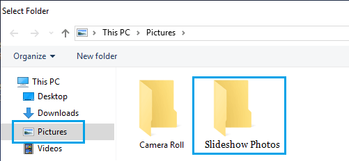 Выберите папку с изображениями на компьютере