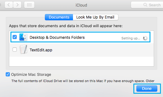 Предоставьте iCloud Drive доступ к рабочему столу и папке с документами