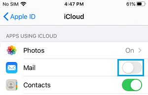 Выйти из почты iCloud