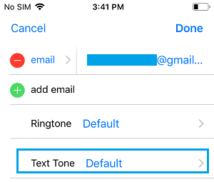 Изменить тон текста для контактов на iPhone