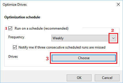 Изменить расписание оптимизации в Windows 10