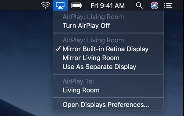 AirPlay с Mac на Apple TV