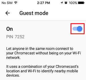 Включите гостевой режим для Chromecast