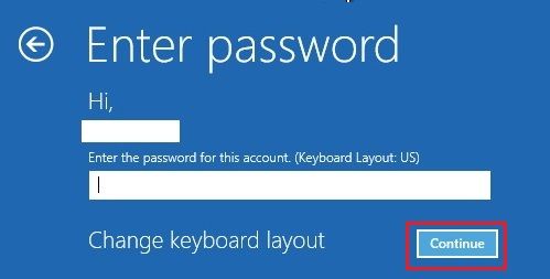 Введите пароль на экране запуска Windows