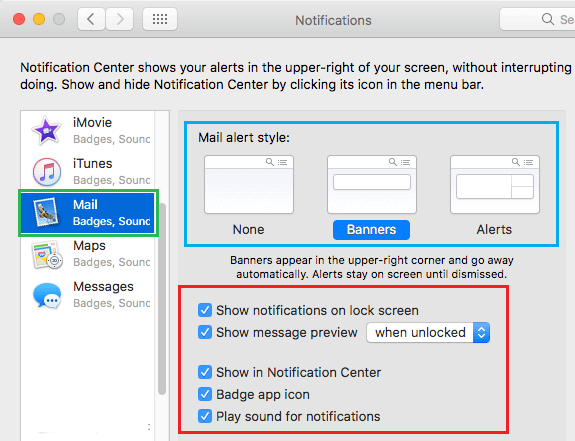 Изменить стиль уведомлений на Mac