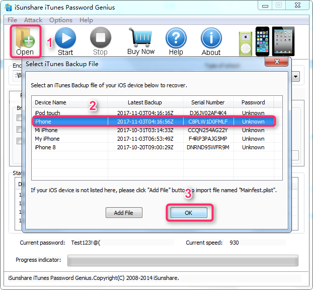How to Recover Password with iSunShare iTunes Password Genius - Step 1