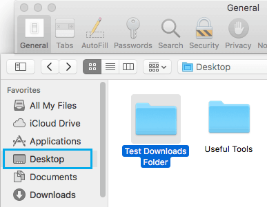 Измените местоположение загрузки Safari на Mac на рабочий стол или папку