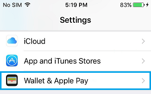 Вариант настроек Wallet и Apple Pay на iPhone