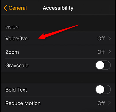 Отключить VoiceOver на Apple Watch