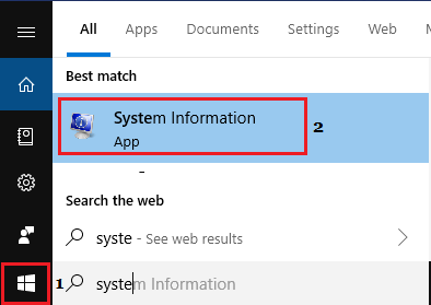 Откройте приложение с системной информацией Windows.
