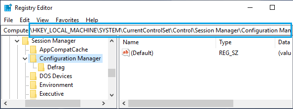 Запись реестра диспетчера конфигураций Windows