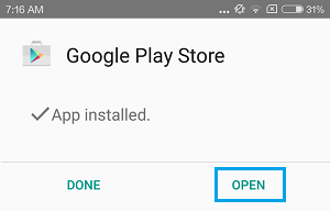 Откройте Google Play Store на телефоне Xiaomi