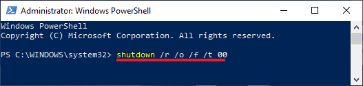 Откройте дополнительные параметры запуска Windows с помощью командной строки 