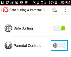 Включите родительский контроль в приложении Trend Micro на Android