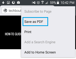 Сохранить как PDF вариант в Firefox на Android