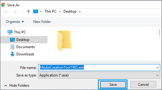 Сохранить инструмент создания Windows Media на компьютер