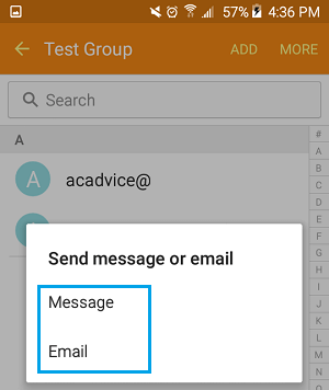 Отправить сообщение или электронную почту на телефоне Android