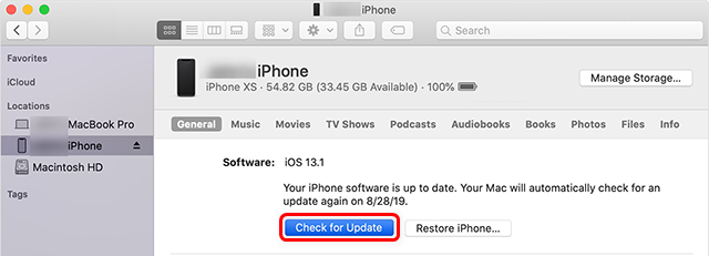 Обновите свой iPhone с помощью iTunes или Finder