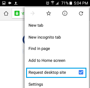 Вернуться на мобильный сайт в Chrome на Android