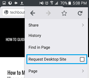 Запросить настольный сайт в Firefox на Android