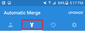 Вкладка Merge в приложении Simpler Merge на Android