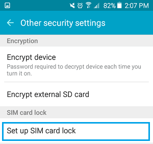 Настройте параметр блокировки SIM-карты на телефоне Android