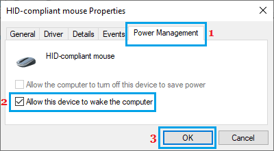 Разрешить мыши выводить компьютер из спящего режима