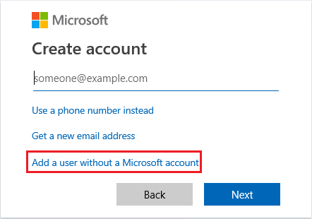 Добавить пользователя без учетной записи Microsoft