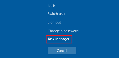 Откройте диспетчер задач в Windows 10