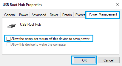 Разрешить компьютеру отключать это устройство для экономии энергии Параметр в Windows 10