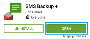 Откройте приложение SMS Backup +