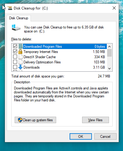Используйте Disk Cleanup для очистки ваших дисков