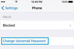 Изменить параметр пароля голосовой почты на iPhone