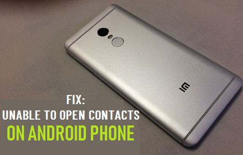 Невозможно открыть контакты на телефоне Android