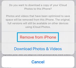 Удалить фотографии iCloud с iPhone