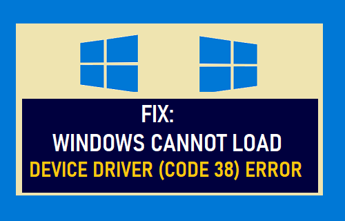 Исправлено: Windows не может загрузить драйвер устройства (код 38), ошибка