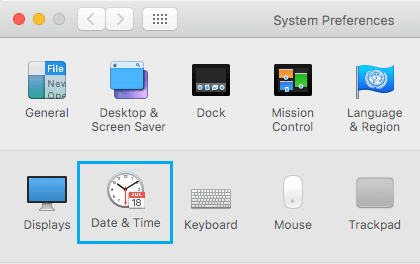 Параметр даты и времени на Mac